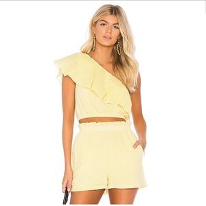 Minkpink Gingham Frill Top and Paperbag Short Set